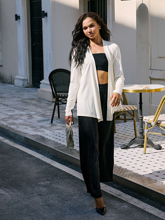 Striped Satin Wide Leg Pants