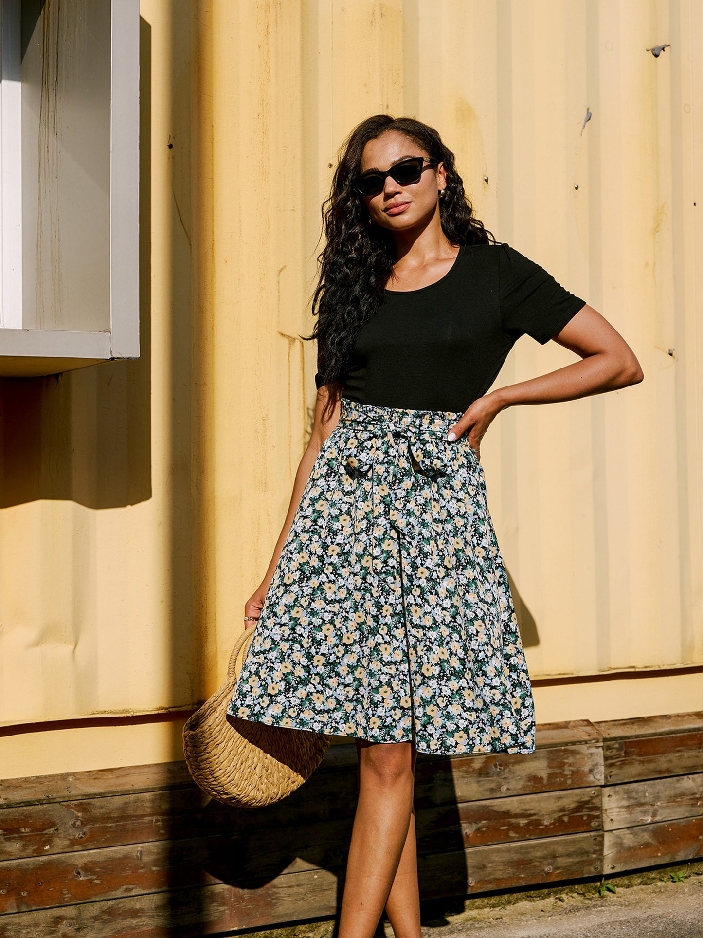 Casual Floral Midi Dress