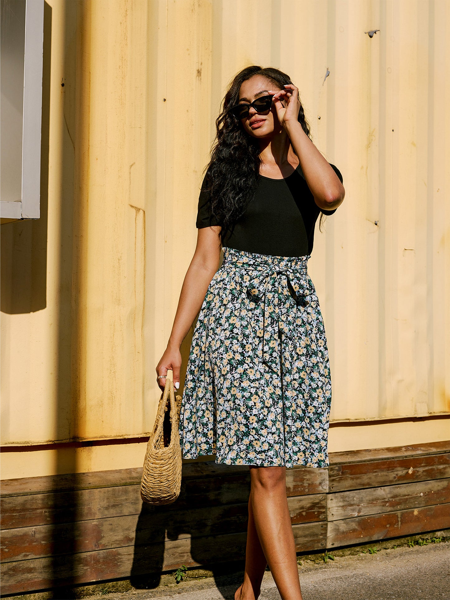 Casual Floral Midi Dress